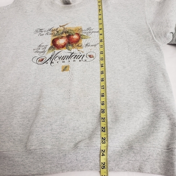 Vintage 90s Single Stitch Sweatshirt Apples Fall Large VGUC - Picture 5 of 10